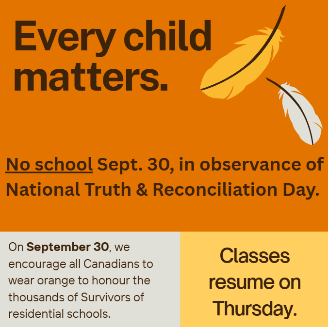 NO SCHOOL Wed. Sept 30!